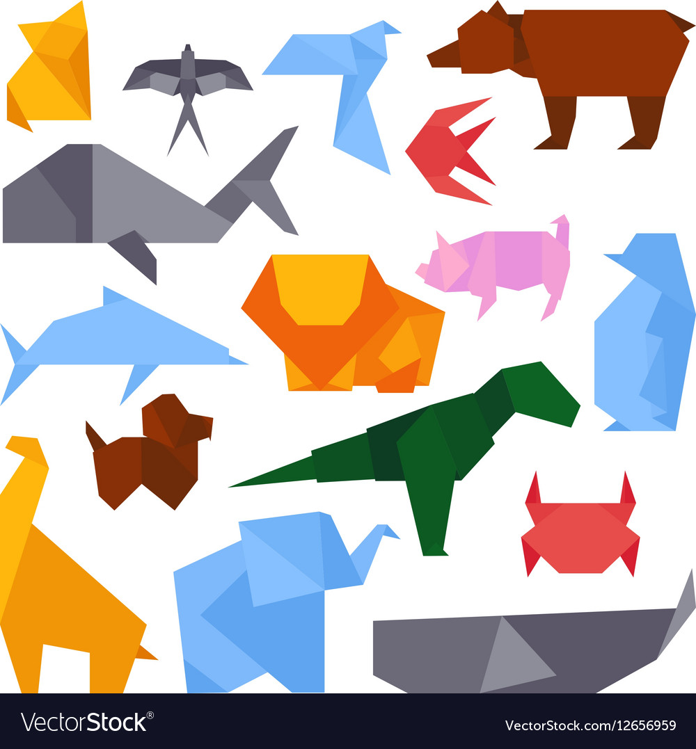 Origami style of different animals