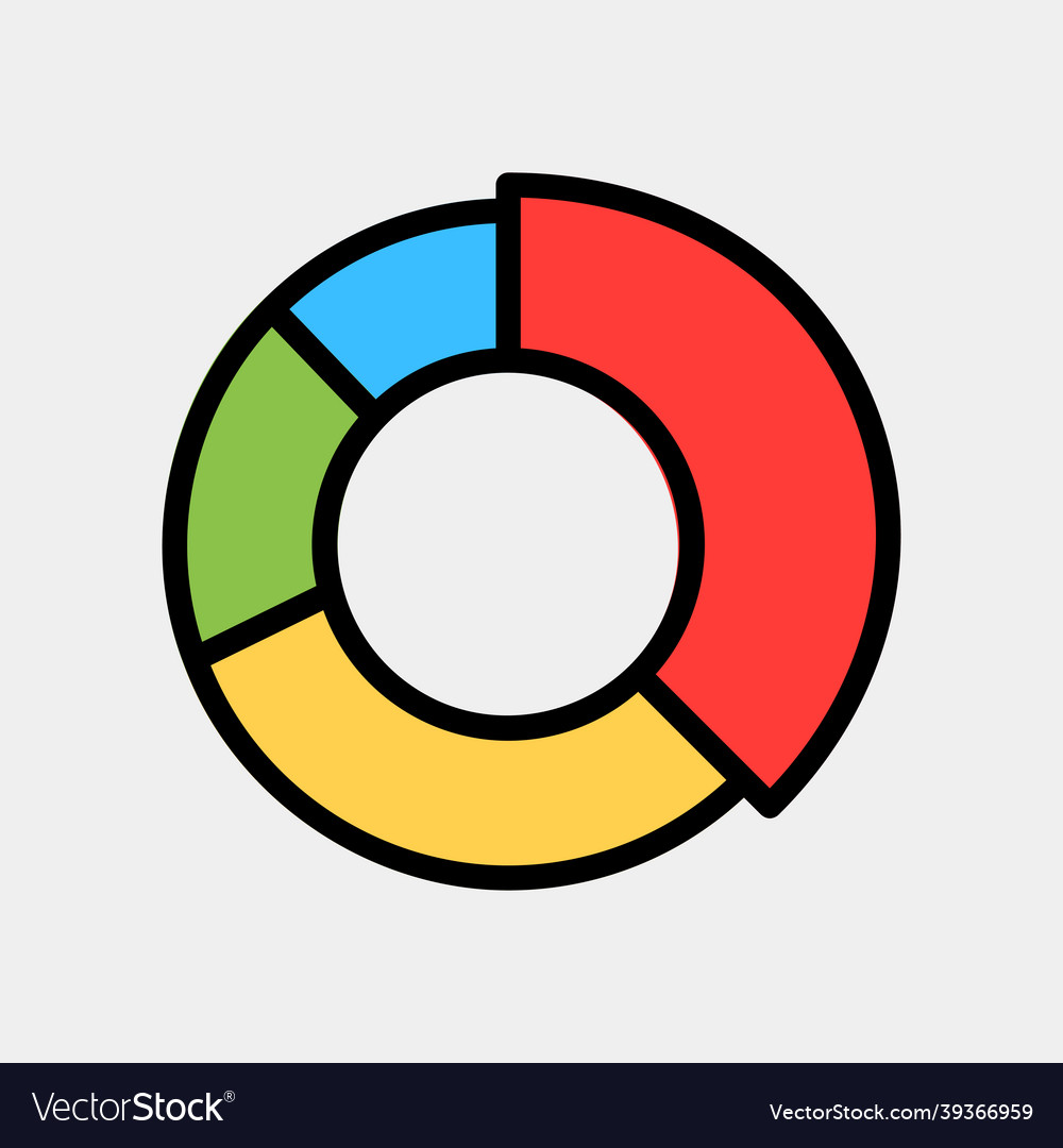 Pie chart icon in filled line style for any vector image Pie chart icon in filled line style for any