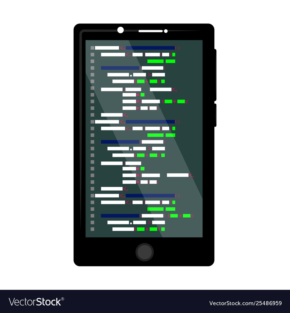 Programmiercode auf einem Smartphone-Bildschirm