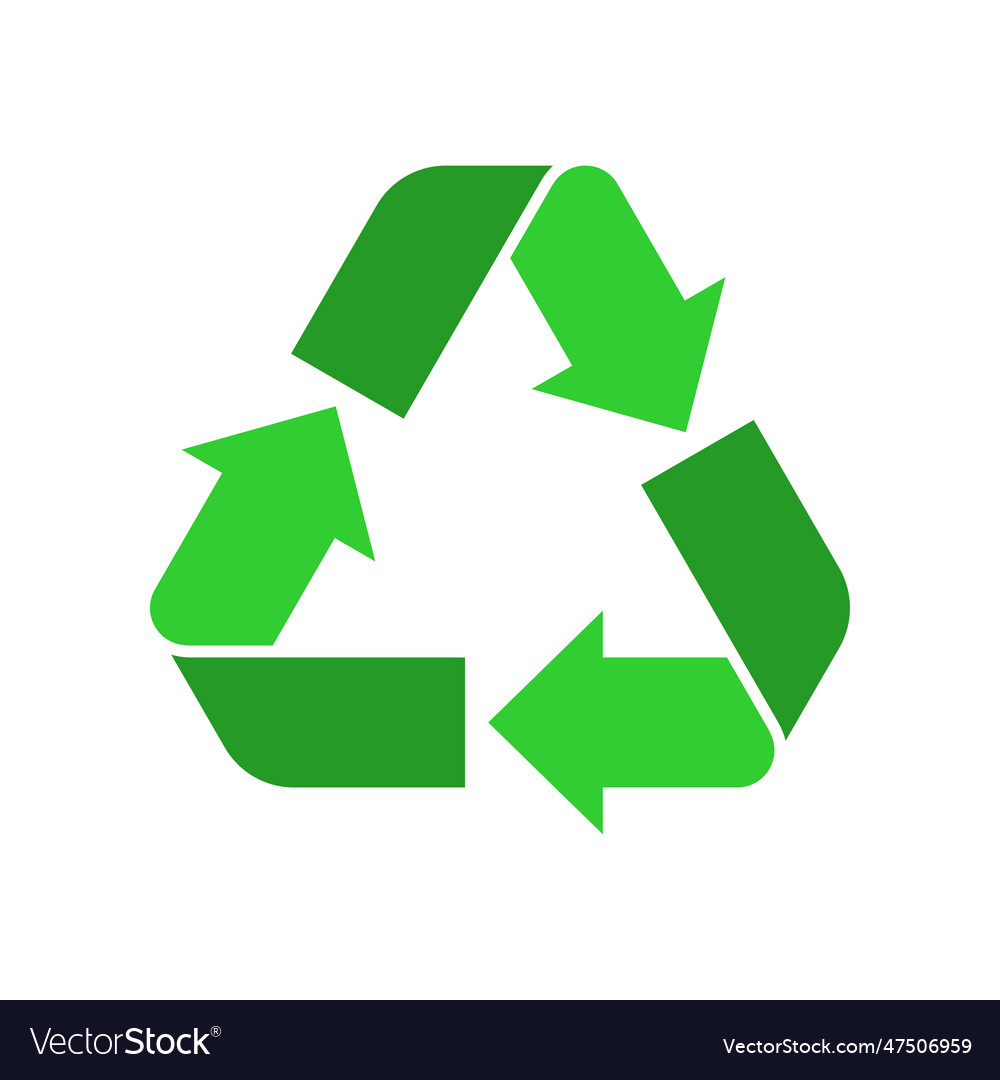 Recycle sign green reuse symbol with arrows eco