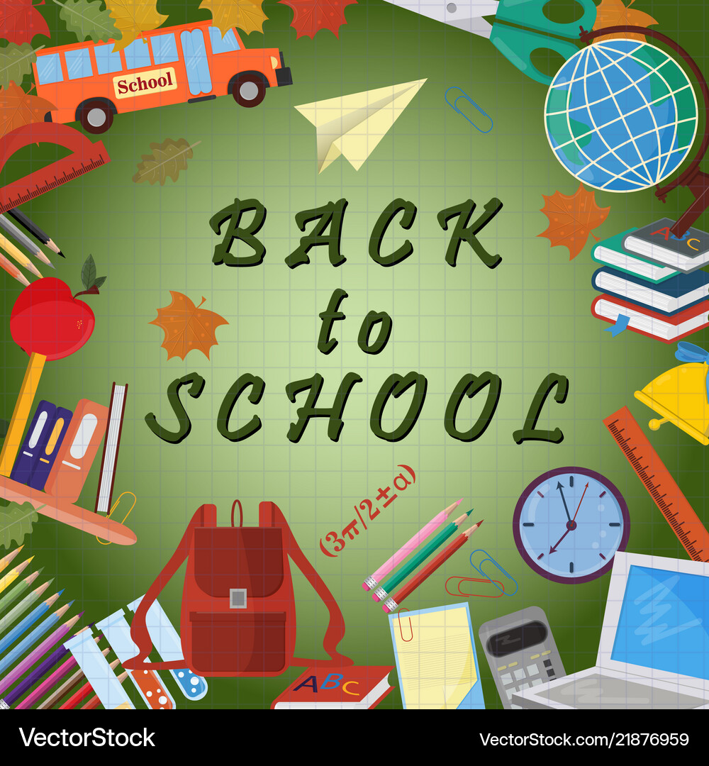 School theme design of subjects Royalty Free Vector Image