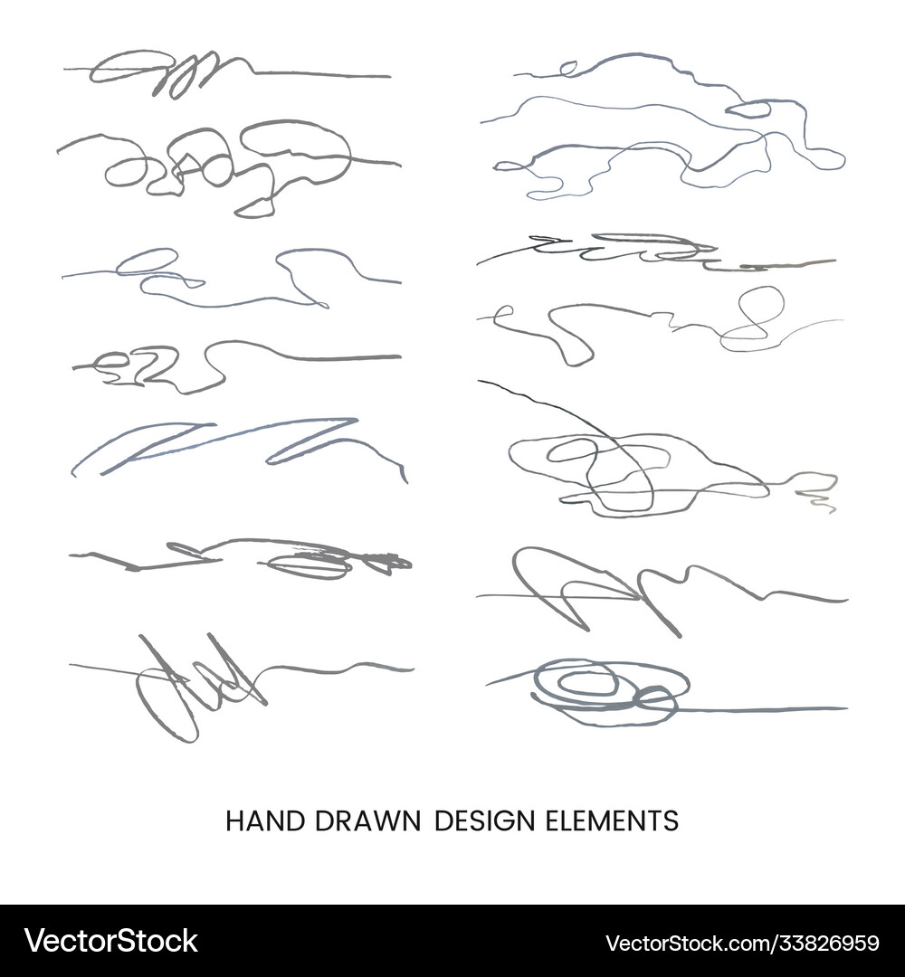 Set with doodle abstract Royalty Free Vector Image