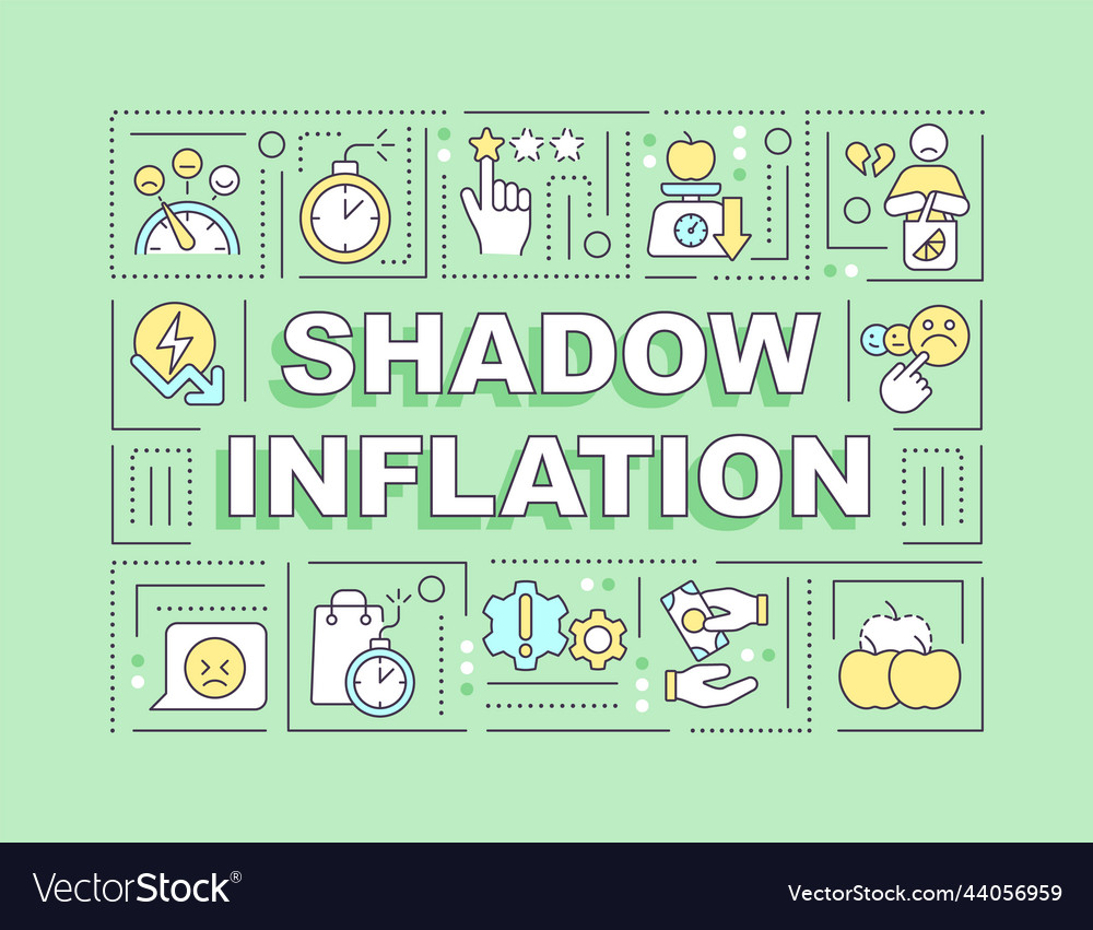 Shadow inflation word concepts green banner Vector Image