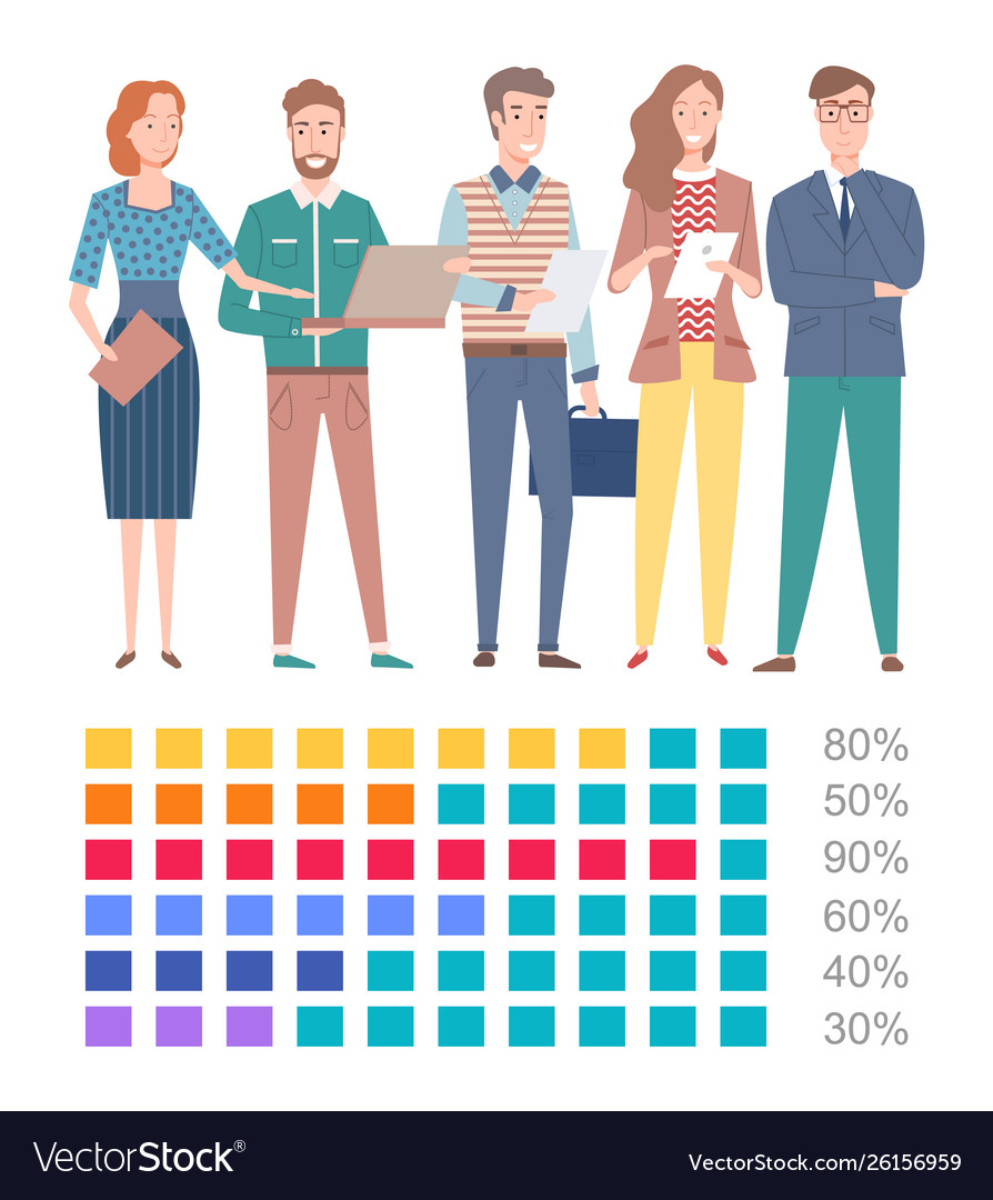 Square icons chart or graph presentation vector image Square icons chart or graph presentation