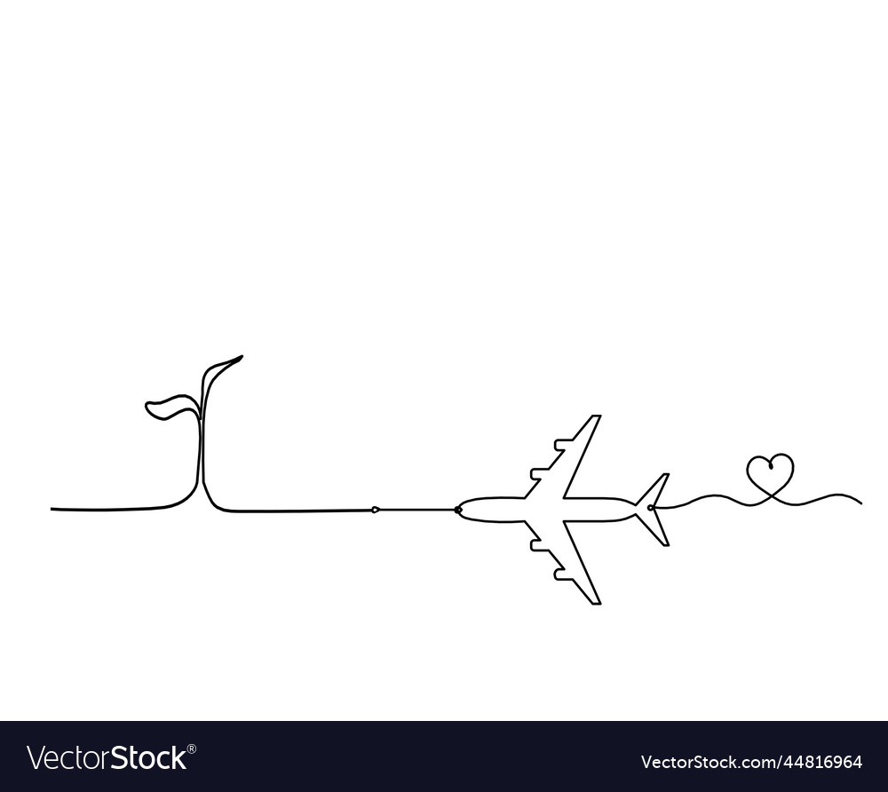 Abstract tree with plane as line drawing