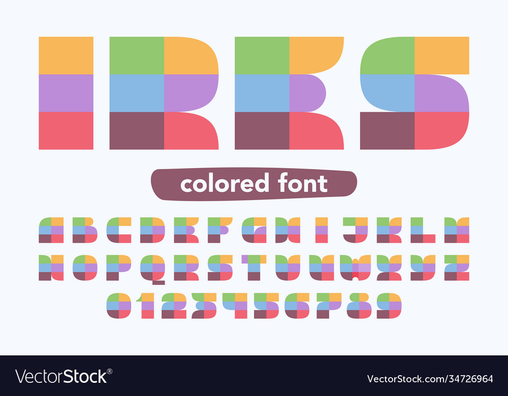 Alphabet made pattern blocks with pretty dim vector image Alphabet made pattern blocks with pretty dim