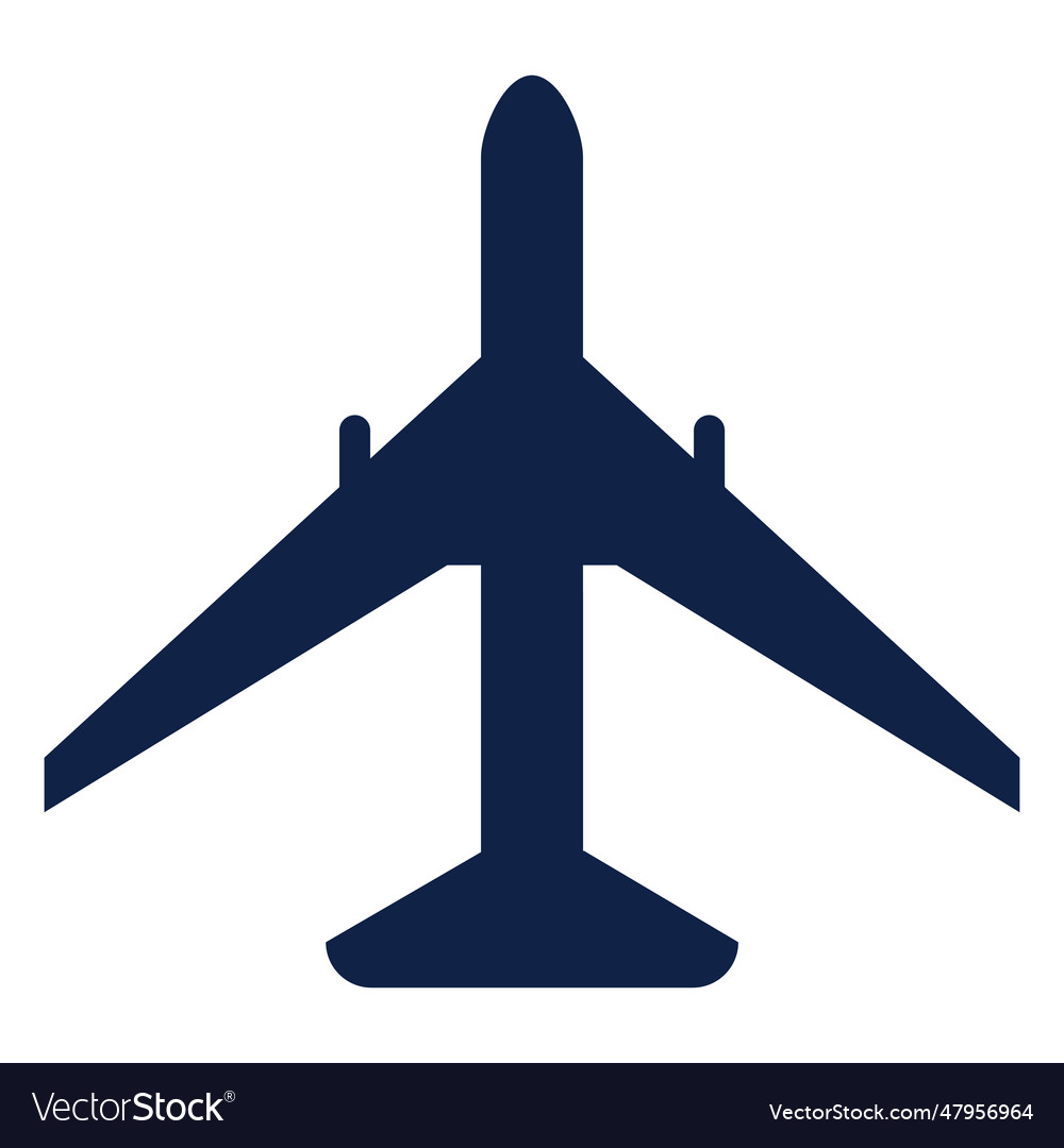 Boeing 777 airplane top view silhouette Royalty Free Vector