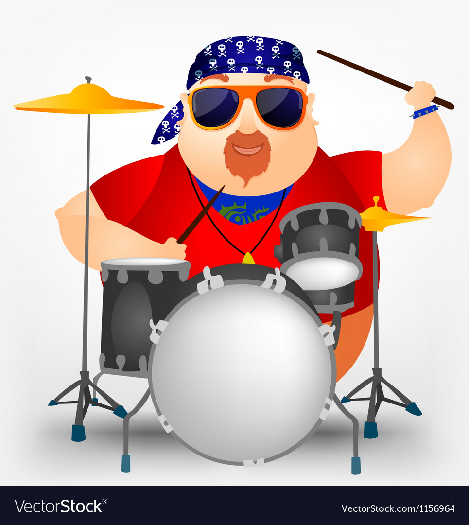 Cheerful Chubby Man Royalty Free Vector Image - VectorStock