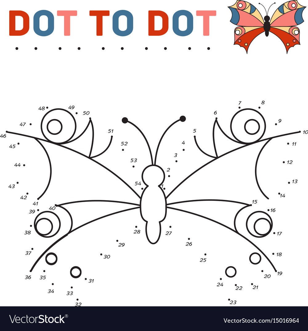 Extreme Dot To Dot Butterfly - Free Printable Templates