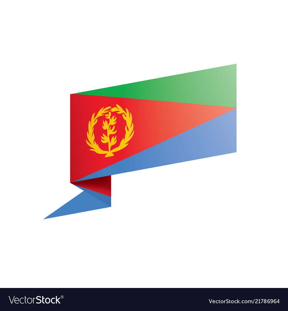 Eritrea flag on a white