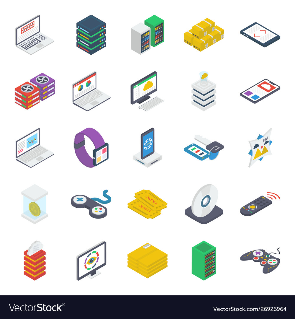 Isometric Data & Server Icons