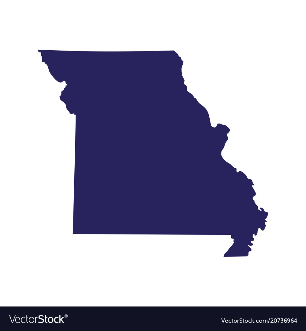 Map of the us state missouri Royalty Free Vector Image