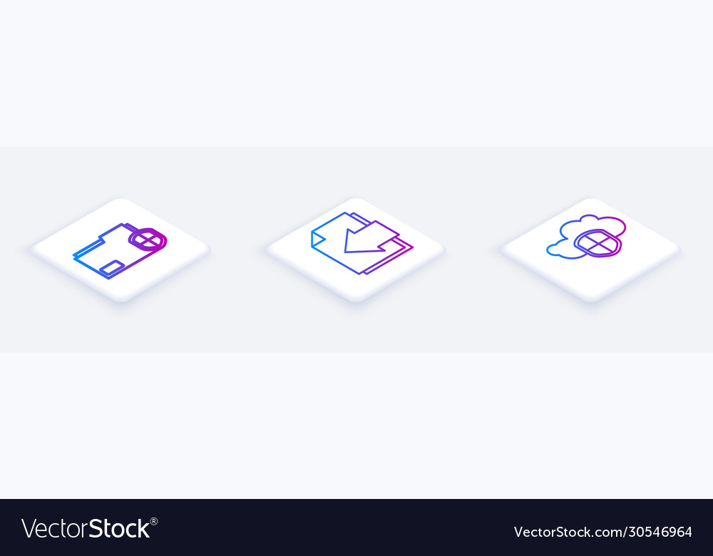 Set isometric line document folder protection