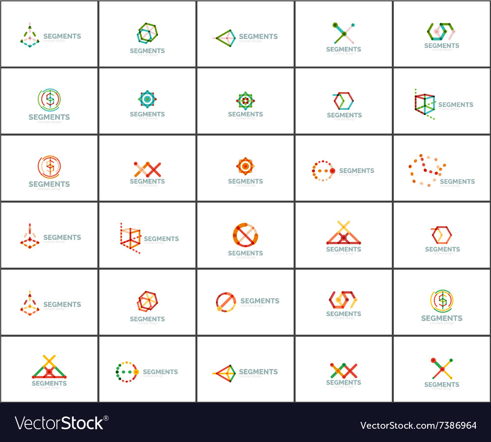 Set of linear abstract logos swirl circle