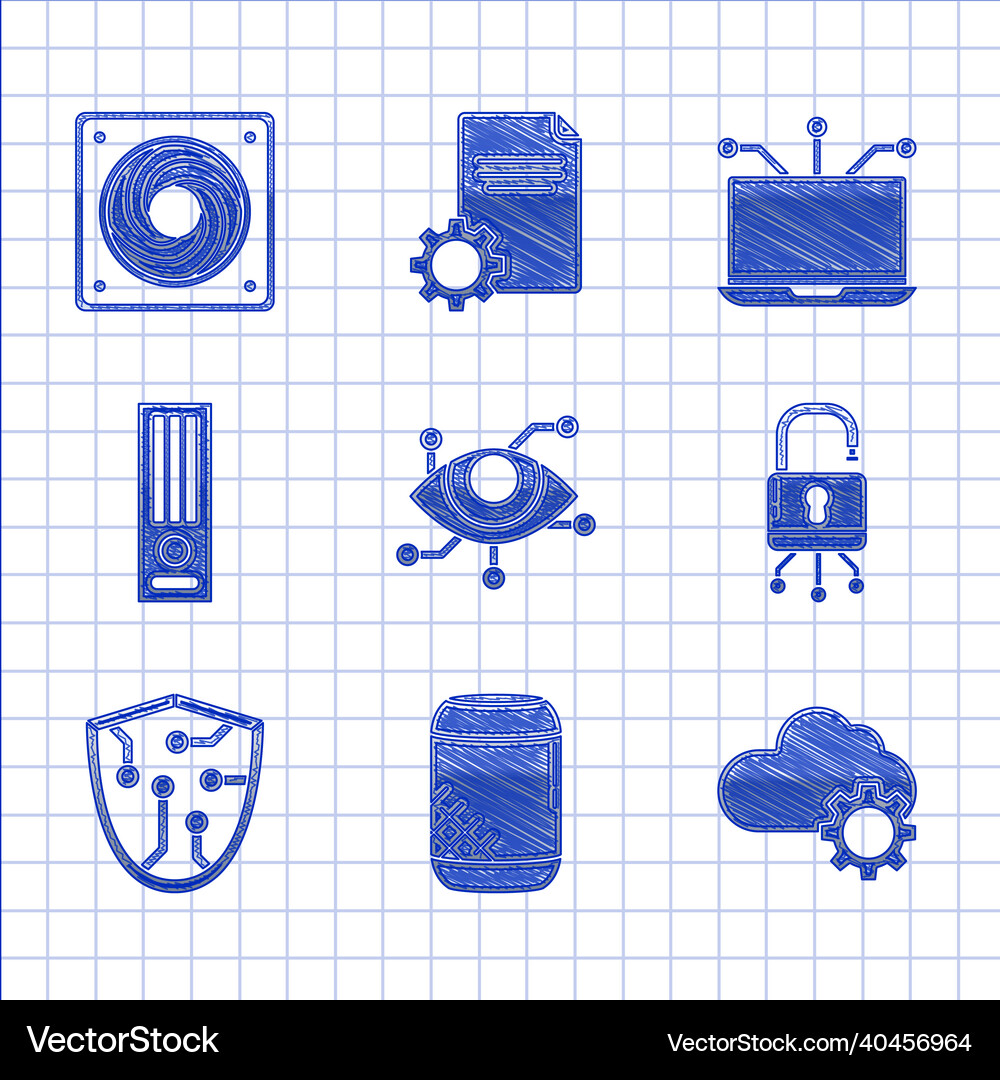 Set virtual reality voice assistant cloud Vector Image
