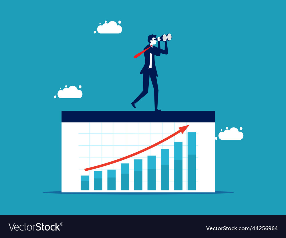 Vision of growth businessman looking Royalty Free Vector