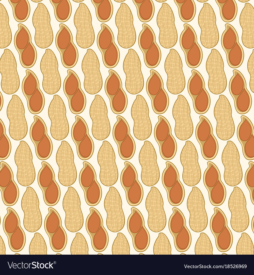 Background pattern with peanut in shell Royalty Free Vector