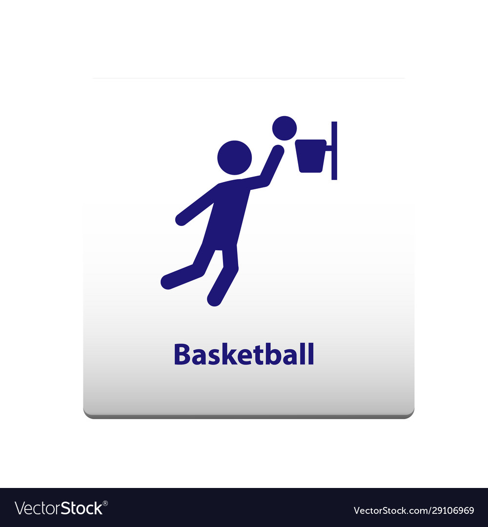 Basketball Sport Symbol Stickman Solid Icon Vector Image