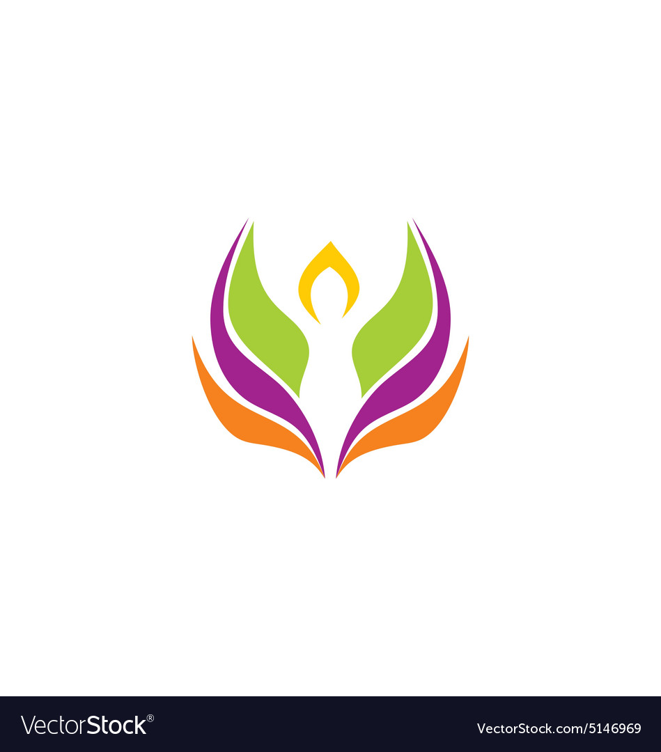 Beauty Yoga Abstract Lotus Flower Logo Royalty Free Vector