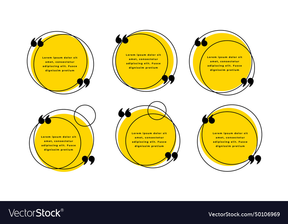 Collection of inverted comma mark bubble icon vector image Collection of inverted comma mark bubble icon