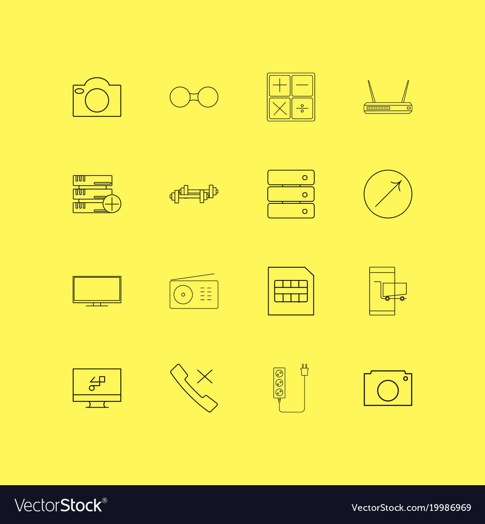 Devices linear icon set simple outline icons