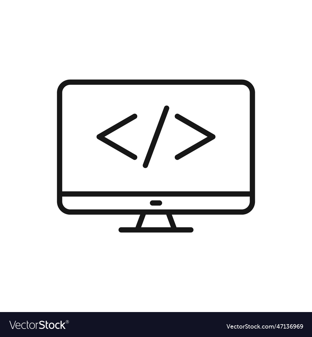 Editable icon of development code computer vector image Editable icon of development code computer