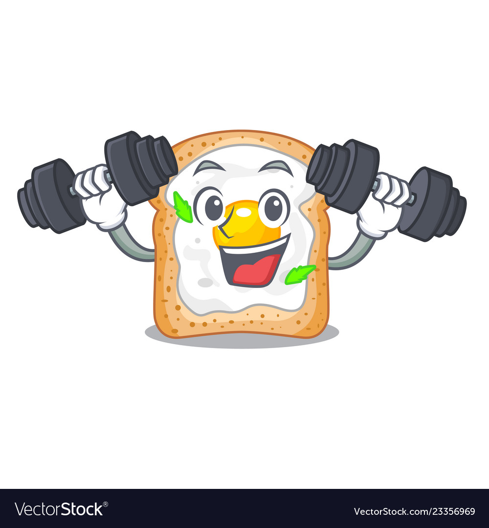 Fitness Cartoon Eggs Sandwich In For Breakfast Vector Image