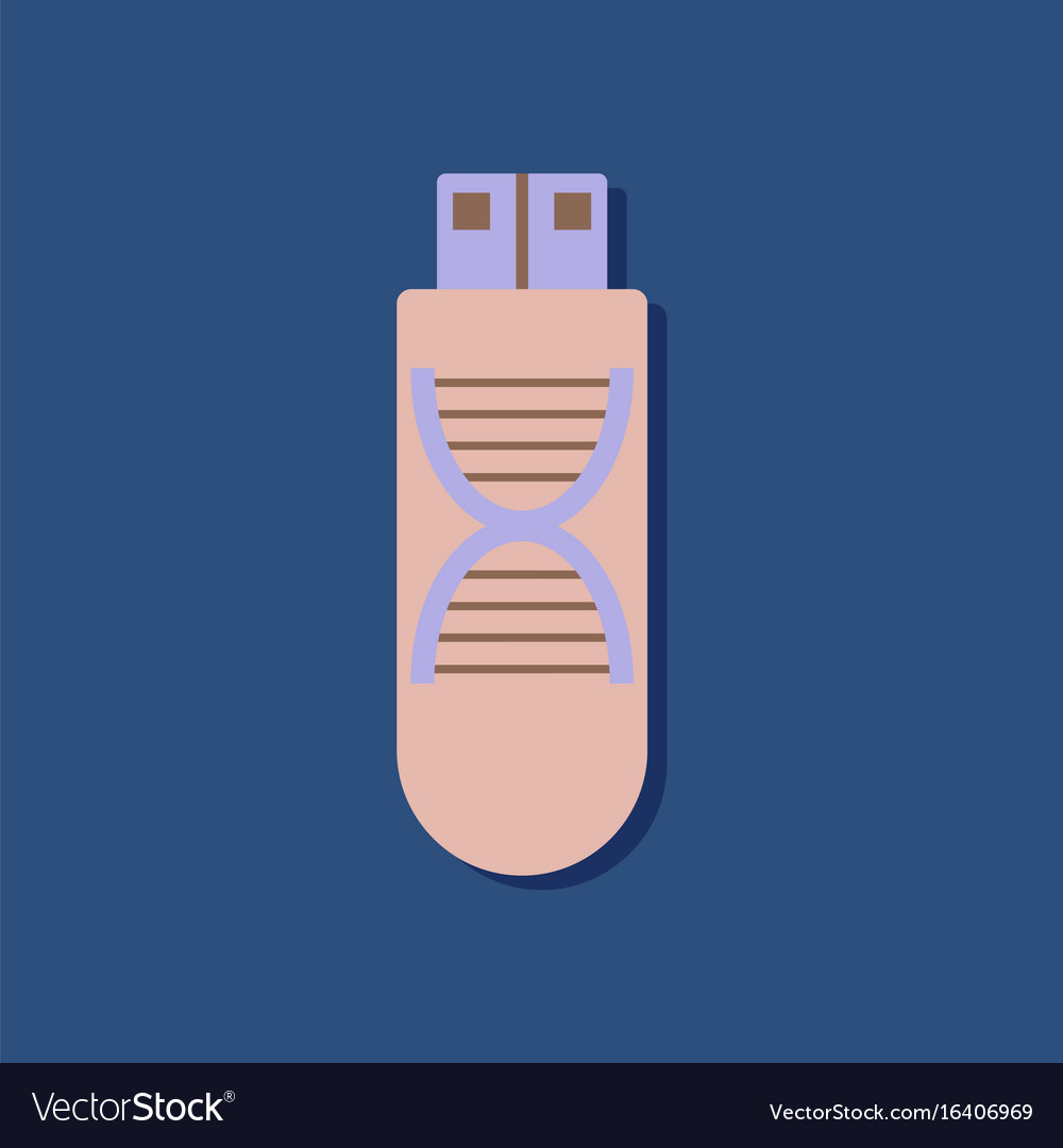 Flat icon design dna memory in sticker style