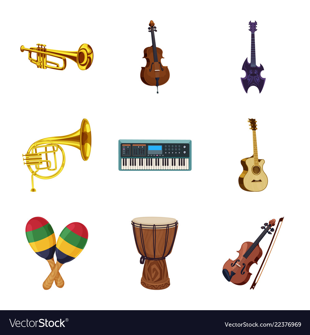 Isolated object of music and tune sign set vector image Isolated object of music and tune sign set