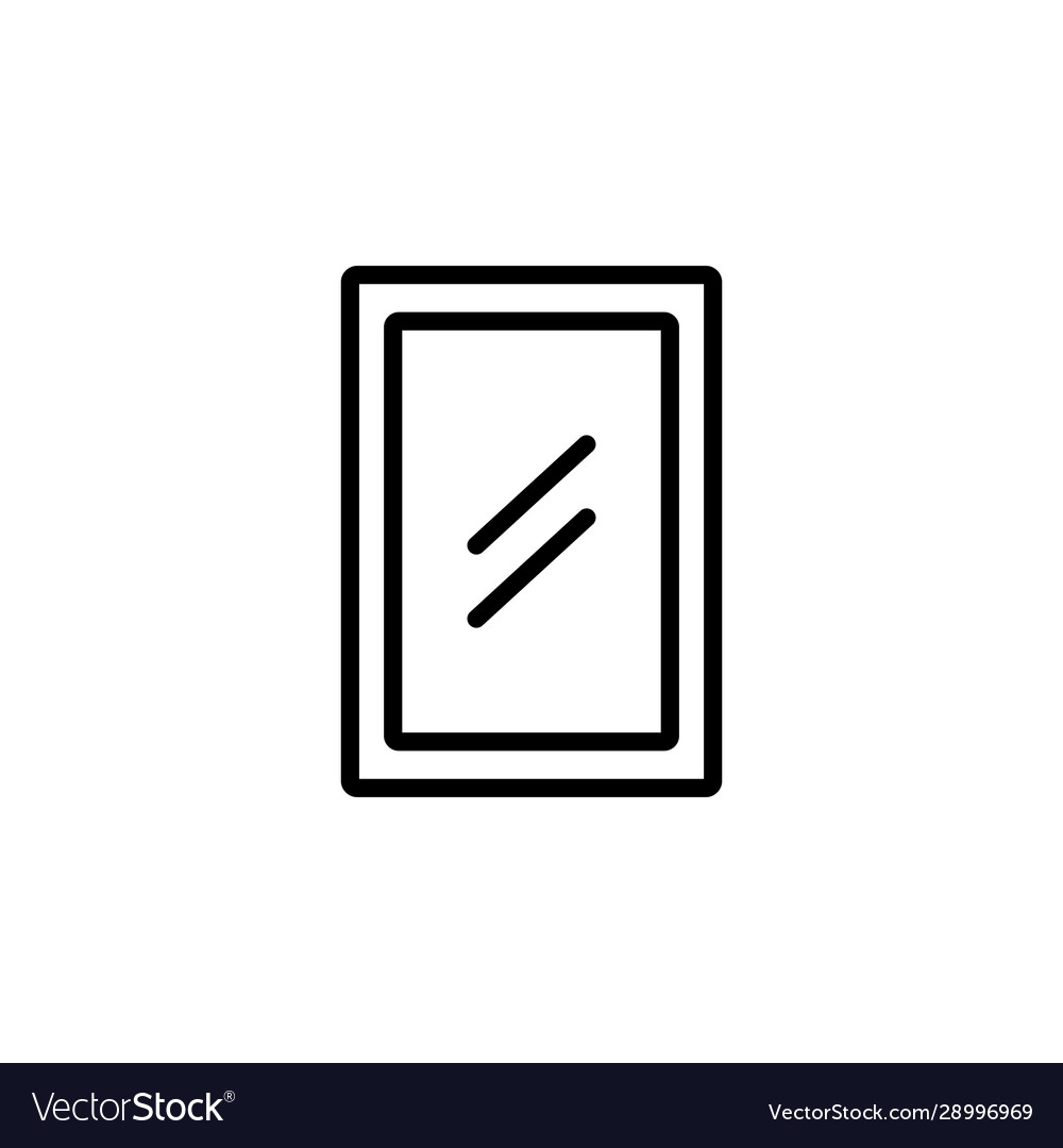 Mirror tool icon design line style perfect vector image Mirror tool icon design line style perfect