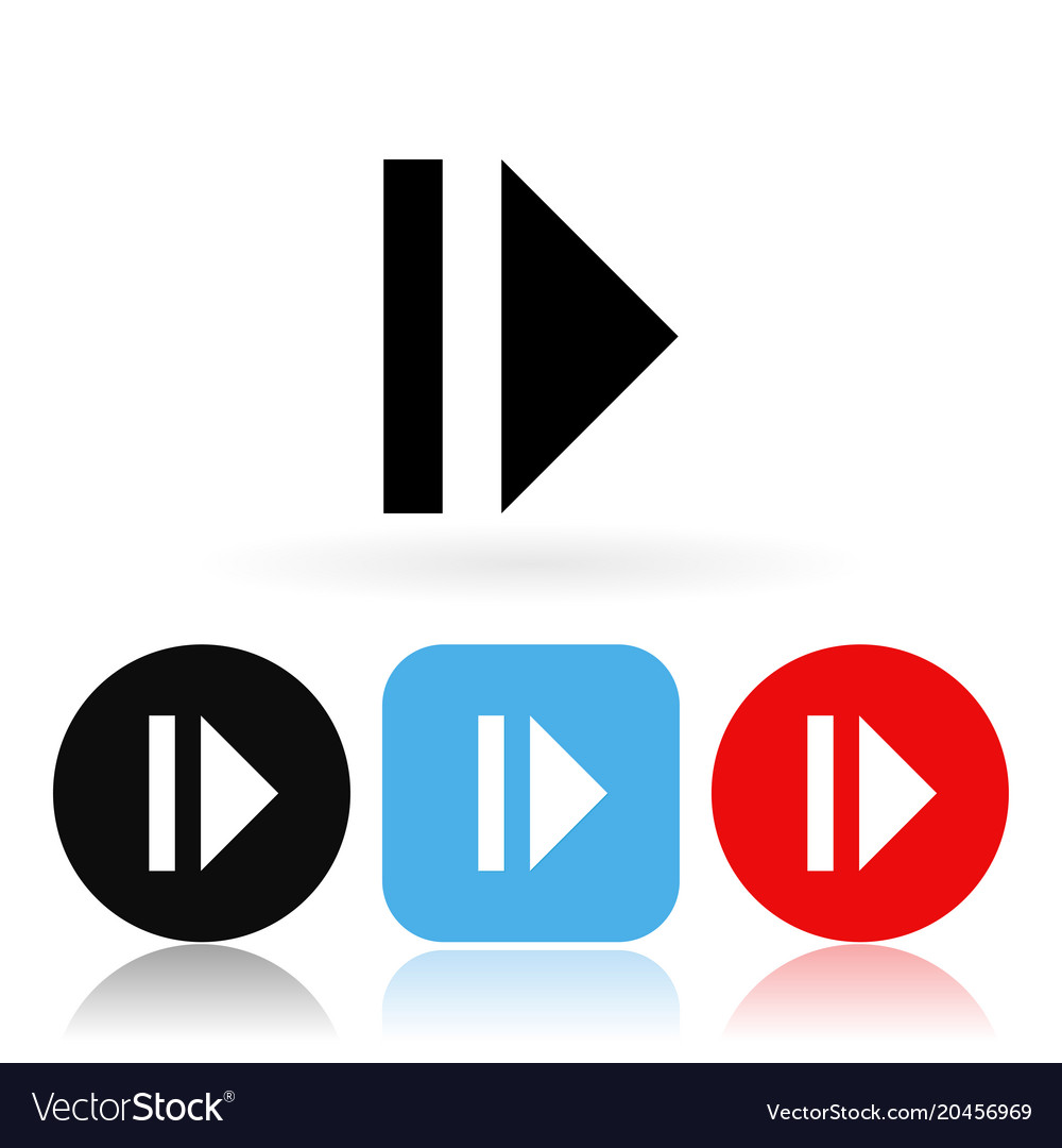 Pause icon colored icons with reflection