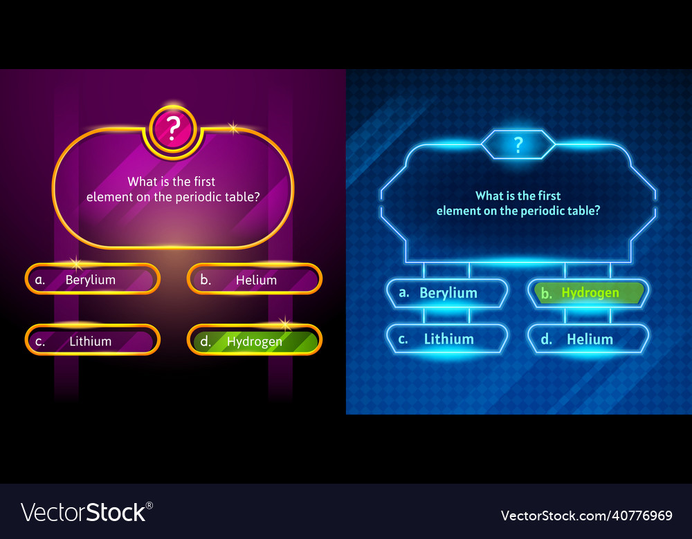 Quiz Game Test Menu Templates