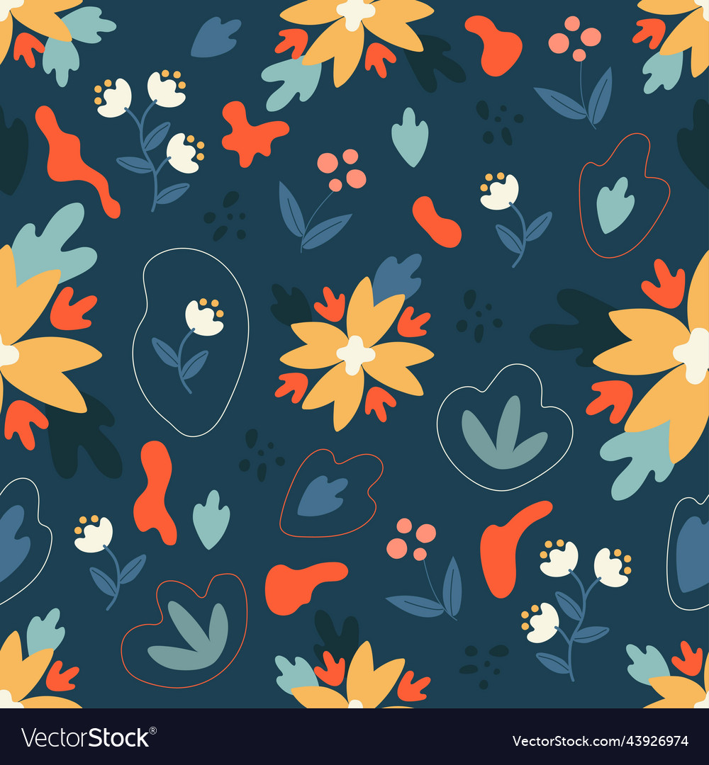 Abstract flower seamless pattern vector image Abstract flower seamless pattern