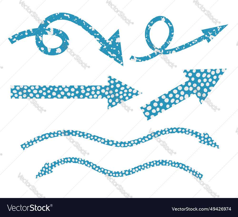Arrow pointers set blue direction cursors vector image Arrow pointers set blue direction cursors