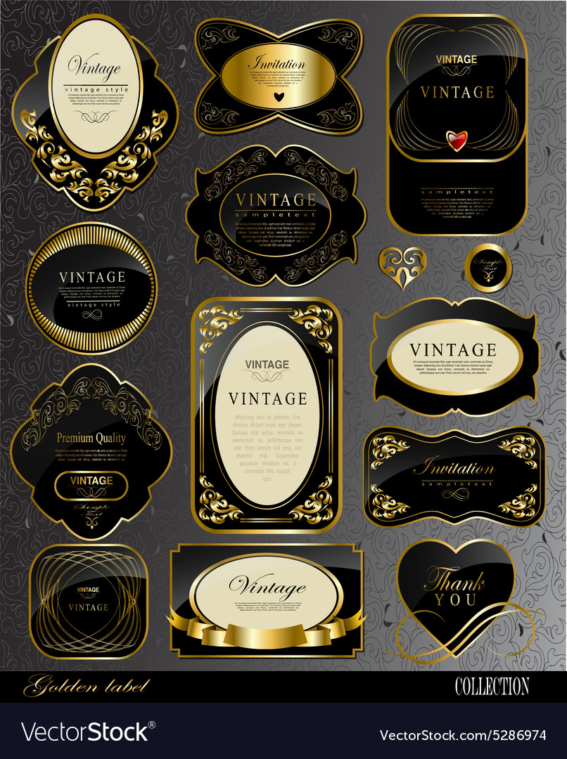 black gold labels royalty