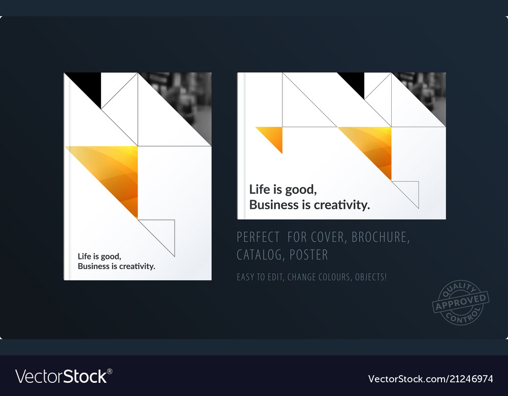 Brochure design triangular template colourful vector image Brochure design triangular template colourful