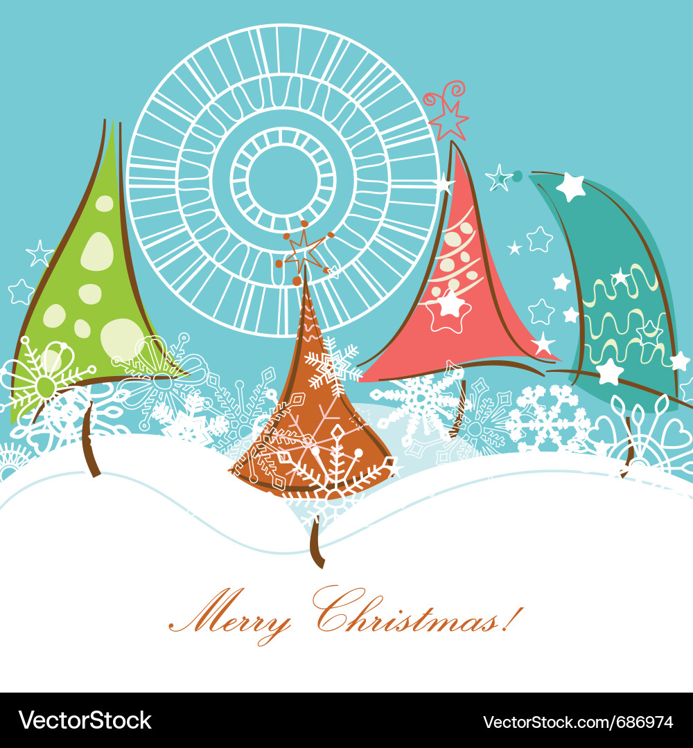 Christmas trees Royalty Free Vector Image - VectorStock