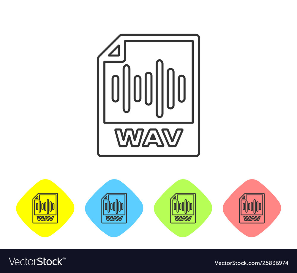 Grey wav file document icon download button Vector Image Grey wav file document icon download button