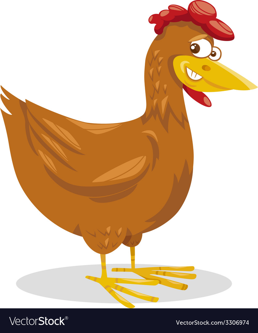 Hen farm animal cartoon Royalty Free Vector Image