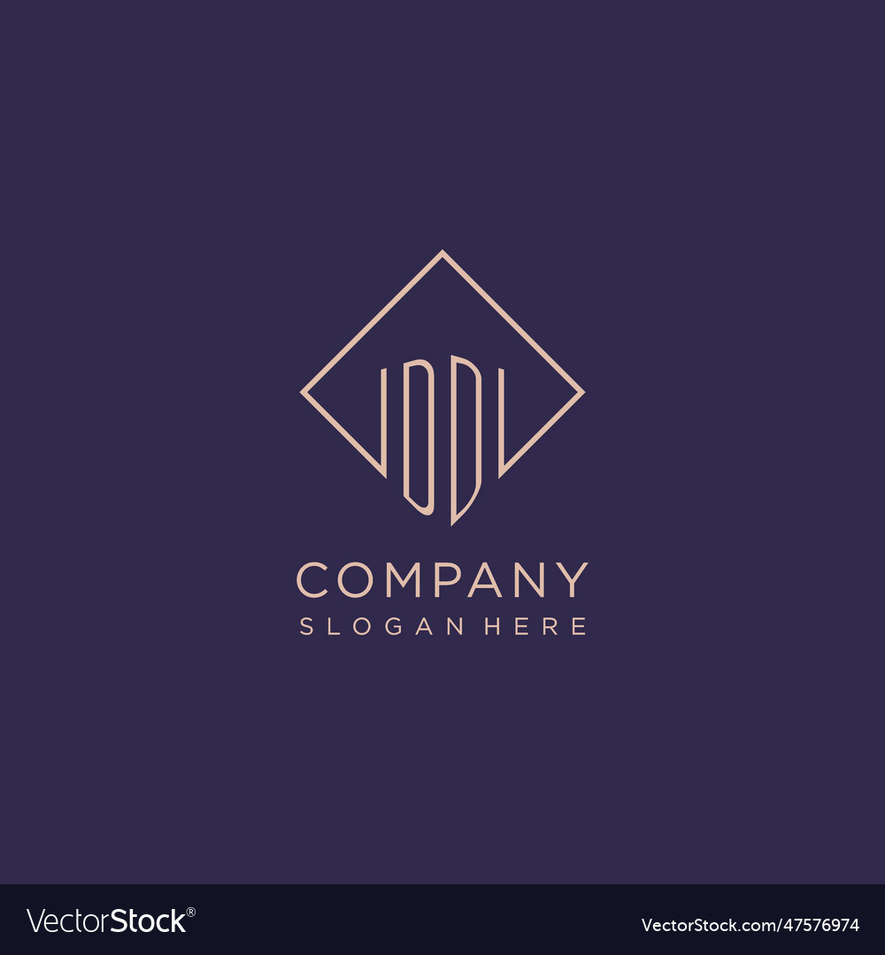 Initials dd logo monogram with rectangle style