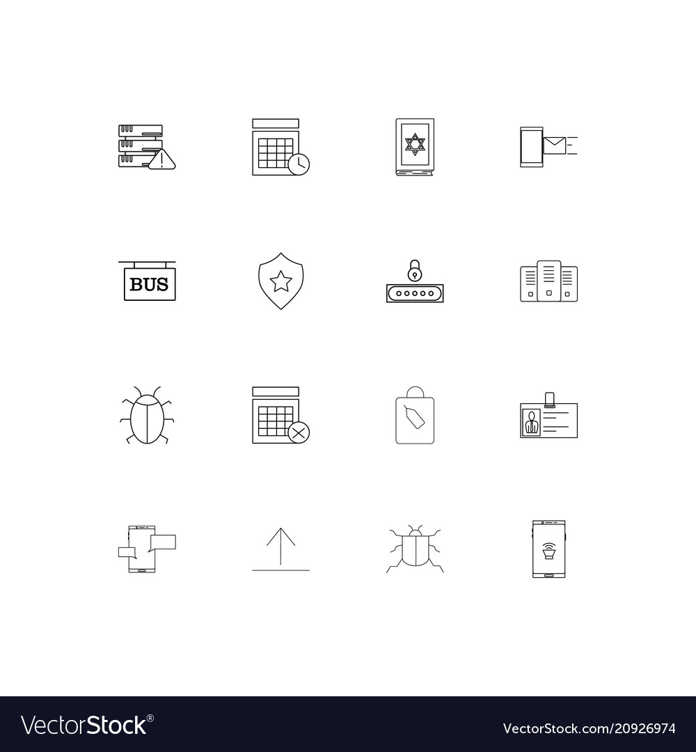 Internet technologies linear thin icons set