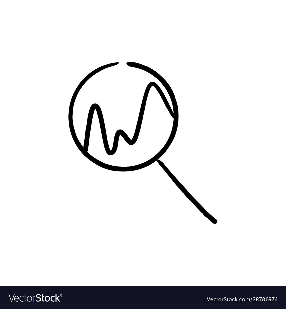 Linear search icon with part graph stock vector image Linear search icon with part graph stock