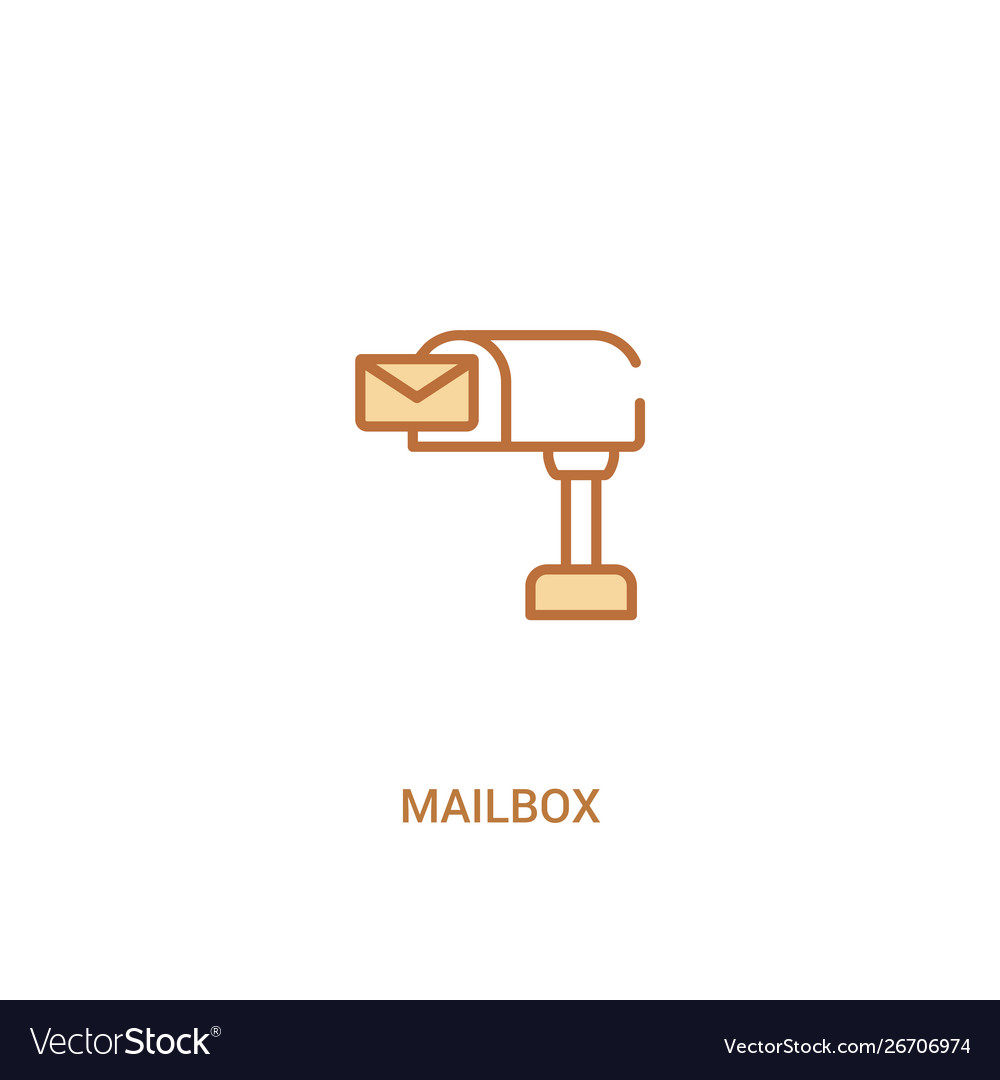 Mailbox concept 2 colored icon simple line Vector Image Mailbox concept 2 colored icon simple line
