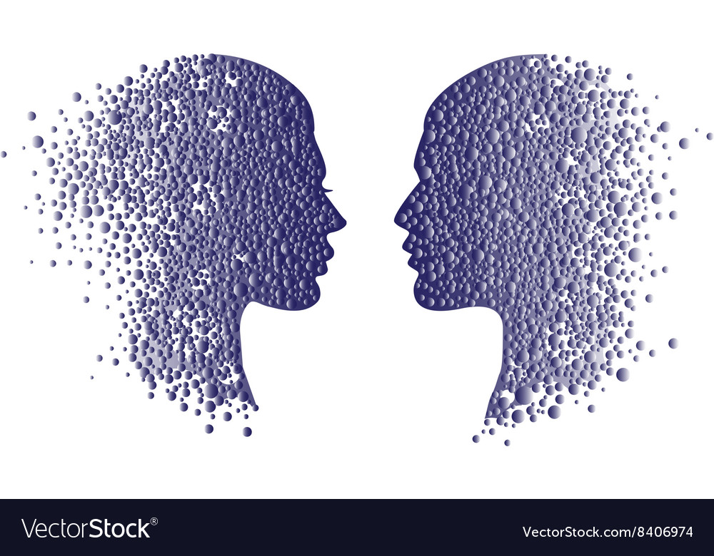 Man and woman head icons psychology concept