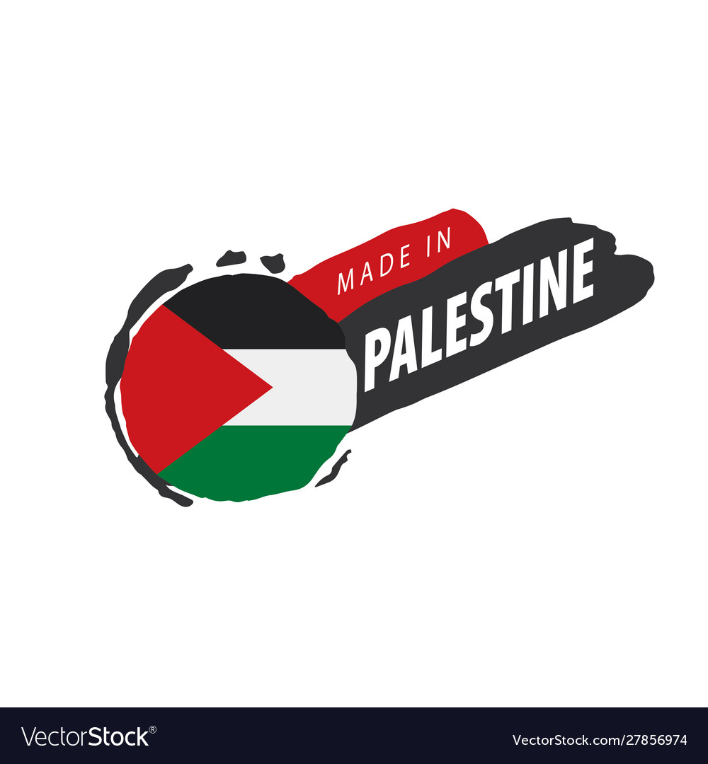 Palestine flag on a white Royalty Free Vector Image