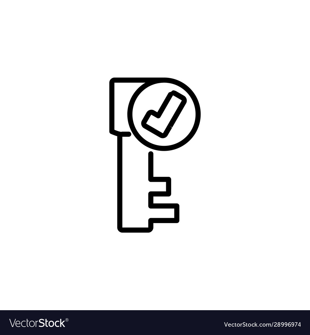 Password correct icon design line style perfect vector image Password correct icon design line style perfect