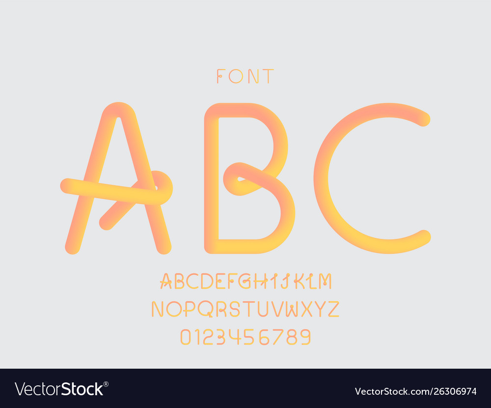 Rounded Alphabet Font Set
