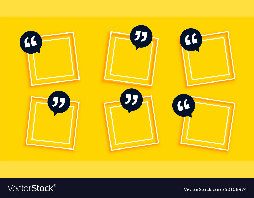 Set of blank quotation box icon for review