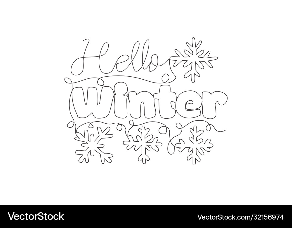Single continuous line drawing cute Royalty Free Vector