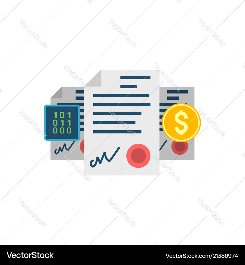 Smart contract concept icon Royalty Free Vector Image